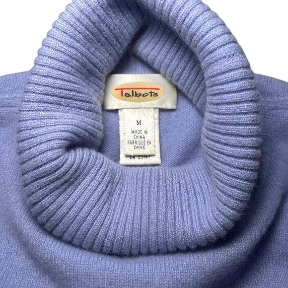 Talbots Lavender 100% Pure Cashmere Turtleneck Sweater Size Medium - Picture 4 of 8
